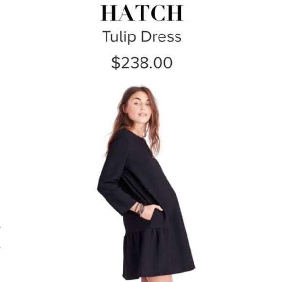 HATCH ~ The Tulip Black Maternity Ruffle Mini Shift Dress in size 0 (XS~S) - Picture 15 of 15